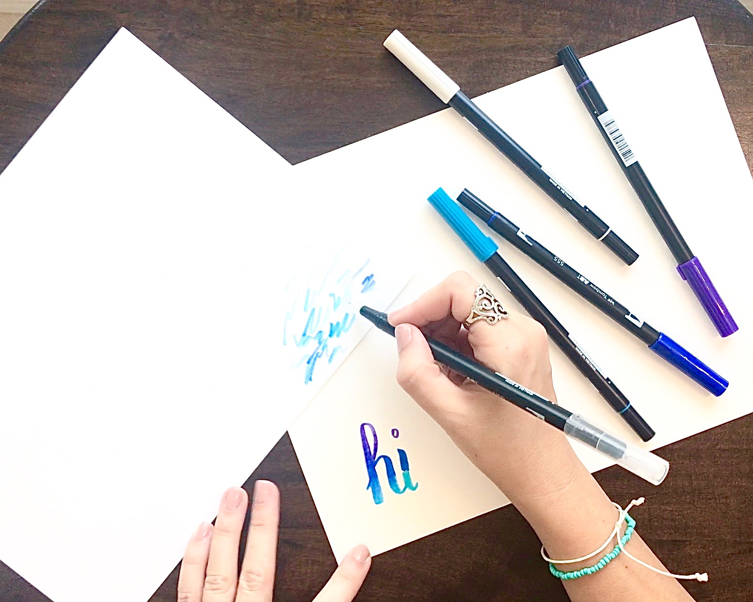 More Brush Lettering Blending with Tombow Markers (Answers to your  questions)